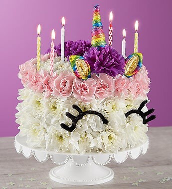 Birthday Wishes Flower Cake Unicorn