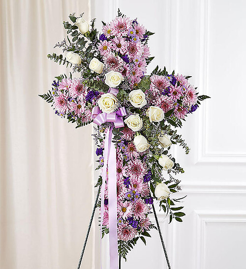 Peace Prayers Standing Cross- Lavender