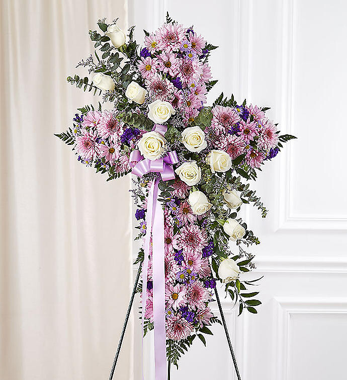Peace Prayers Standing Cross- Lavender