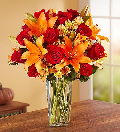 Elegant Autumn Rose &amp; Lily Bouquet