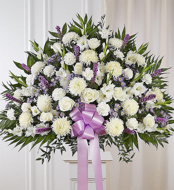Heartfelt Sympathies Standing Basket- Lavender