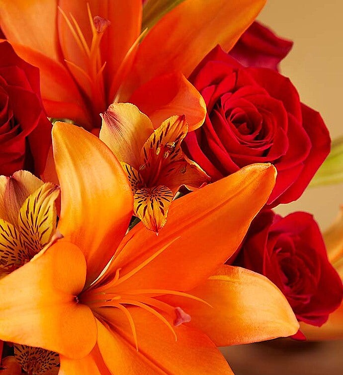 Elegant Autumn Rose &amp; Lily Bouquet
