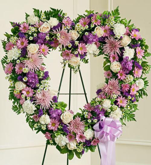Lavender and White Open Heart