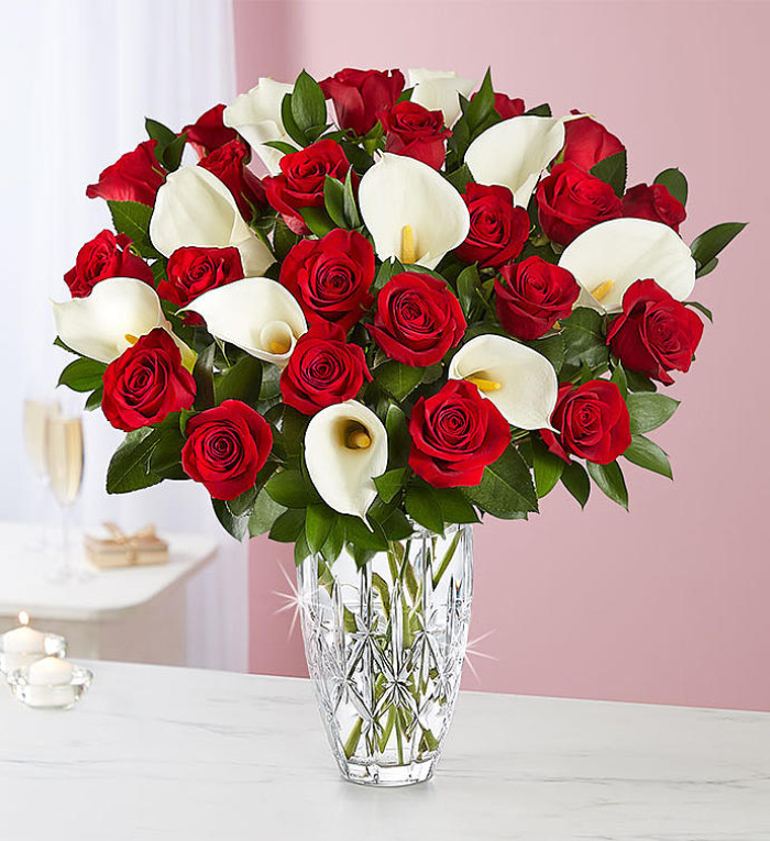 Luxurious Red Rose and Calla Lily Bouquet