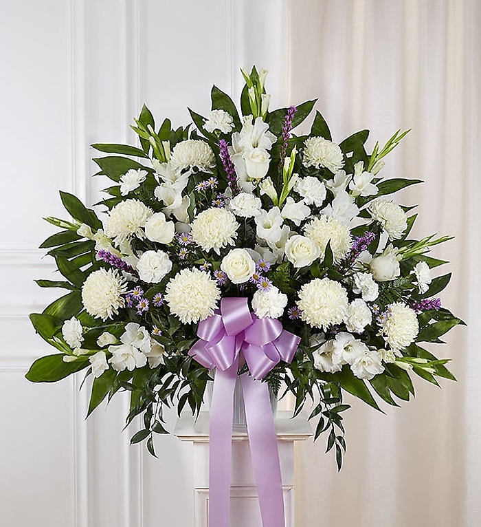 Heartfelt Sympathies Standing Basket- Lavender