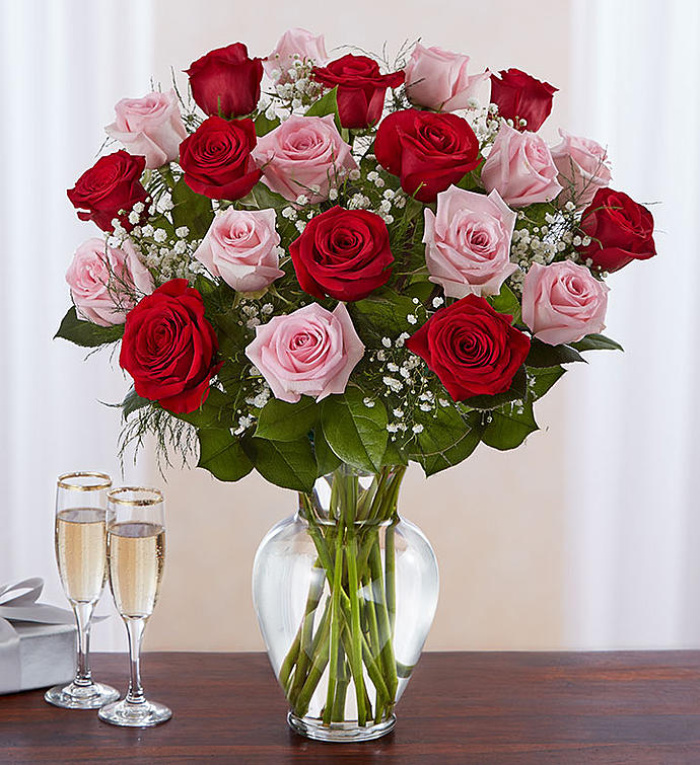 Ultimate Elegance&trade; Long Stem Pink &amp; Red Roses