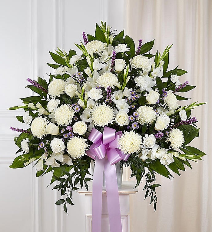Heartfelt Sympathies Standing Basket- Lavender