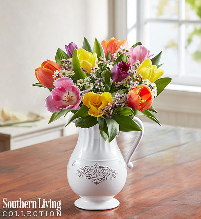 Fresh Spring Tulip Pitcher by Southern Living