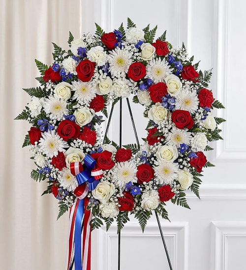 Serene Blessing Red, White & Blue Standing Wreath