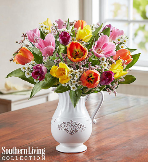 Fresh Spring Tulip Pitcher by Southern Living