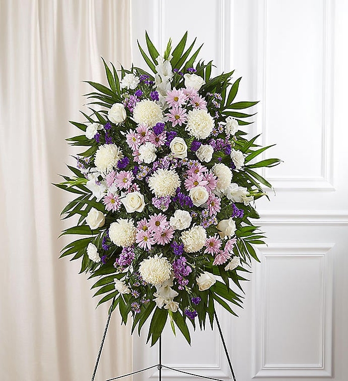 Lavender & White Sympathy Standing Spray