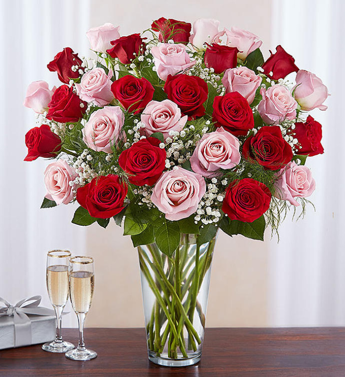 Ultimate Elegance&trade; Long Stem Pink &amp; Red Roses