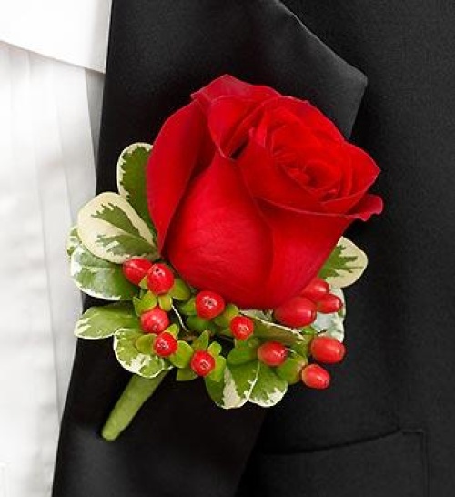 All Red Boutonniere