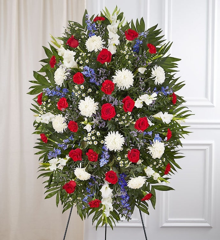 Red, White &amp; Blue Sympathy Standing Spray