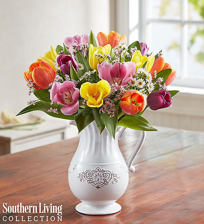 Fresh Spring Tulip Pitcher by Southern Living