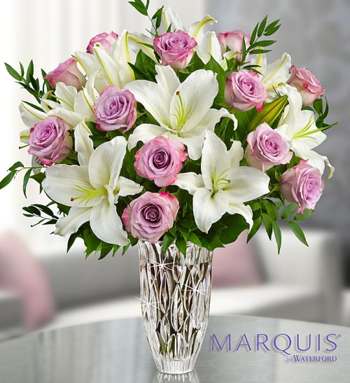 Marquis by Waterford Purple Rose & Lily Bouquet